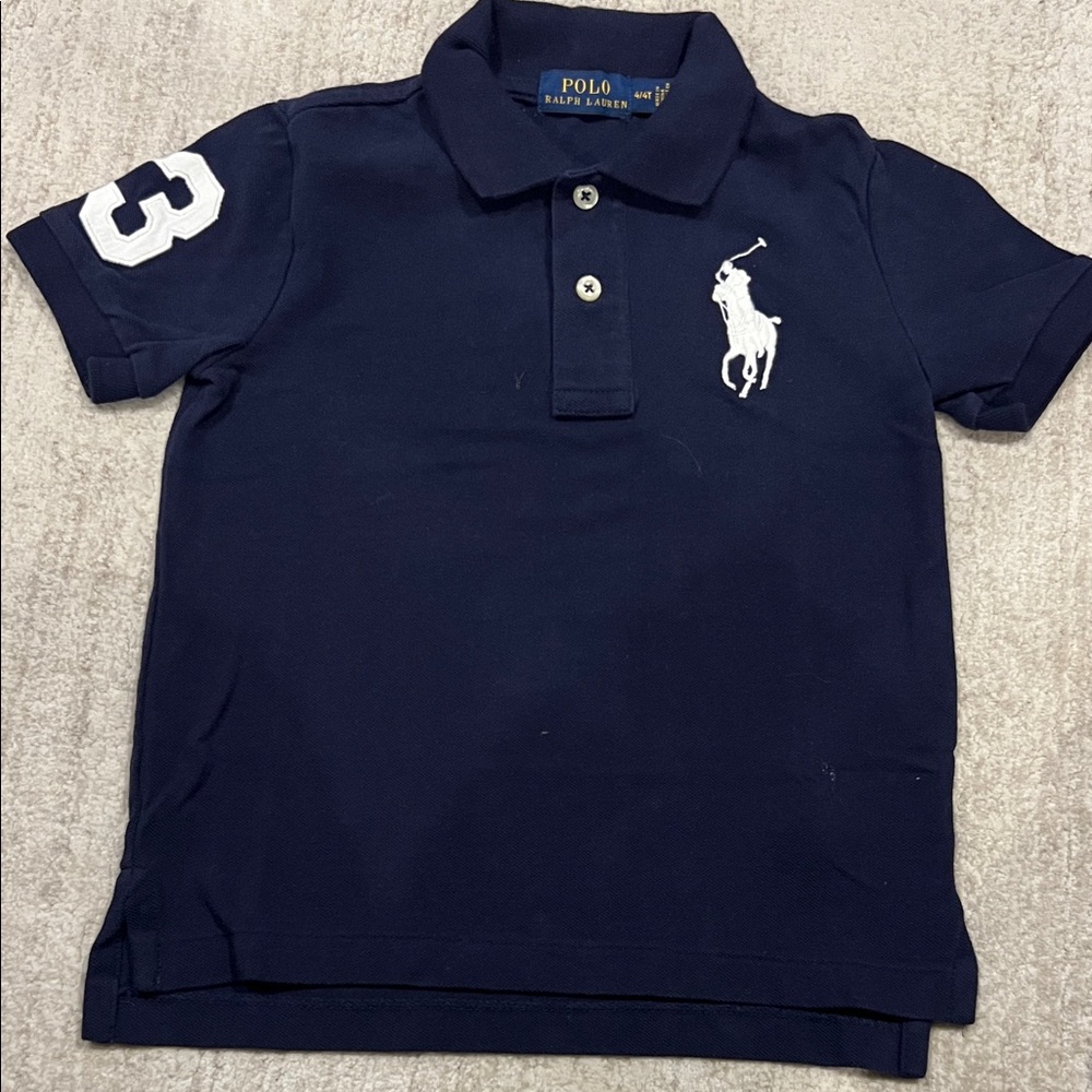 Polo by Ralph Lauren Kids Polo Shirt in Navy with White Accents